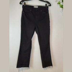 EVERLANE Black Hi-Rise Regular Raw Hem Jeans